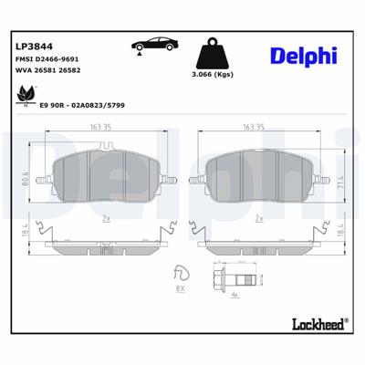 DELPHI LP3844 EAN: 5012759583357.