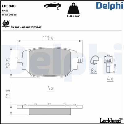 DELPHI LP3848 EAN: 5012759595589.