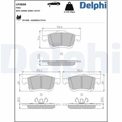 DELPHI LP3858 EAN: 5012759657409.