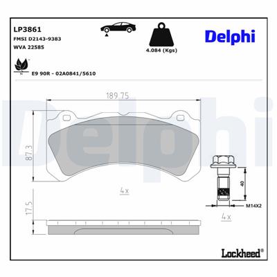 DELPHI LP3861 EAN: 5012759657676.