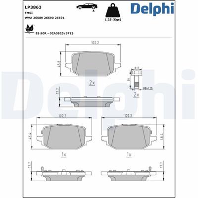 DELPHI LP3863 EAN: 5012759657799.