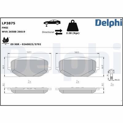 DELPHI LP3875 EAN: 5012759641200.