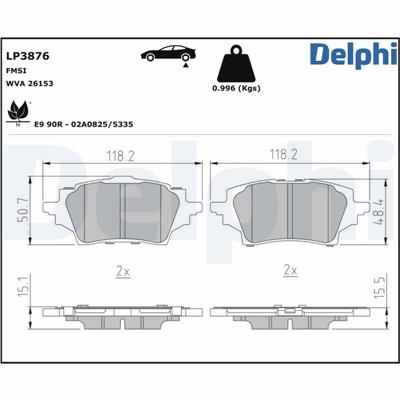 DELPHI LP3876 EAN: 5012759652954.