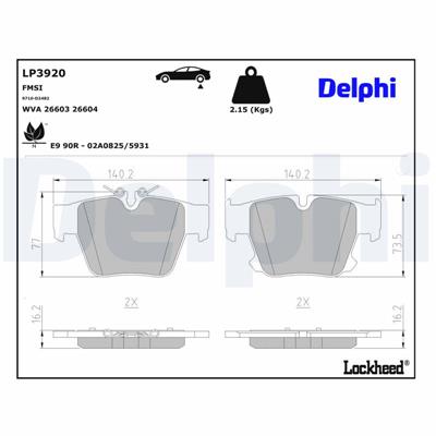 DELPHI LP3920 EAN: 5012759602683.