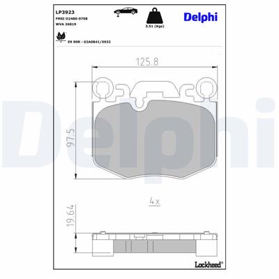DELPHI LP3923 EAN: 5012759602713.