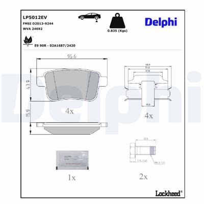 DELPHI LP5012EV EAN: 5012759554883.