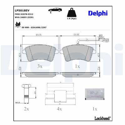 DELPHI LP5018EV EAN: 5012759554944.