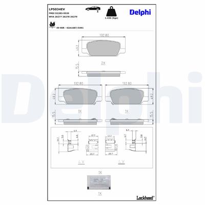 DELPHI LP5034EV EAN: 5012759555101.