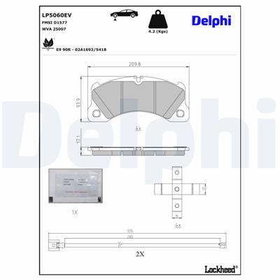 DELPHI LP5060EV EAN: 5012759596968.