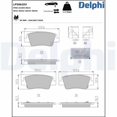 DELPHI LP5062EV EAN: 5012759657027.