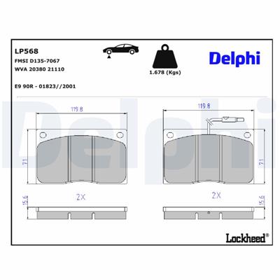 DELPHI LP568 EAN: 5012759303832.