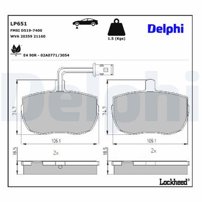 DELPHI LP651 EAN: 5012759304723.