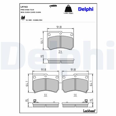DELPHI LP743 EAN: 5012759305591.