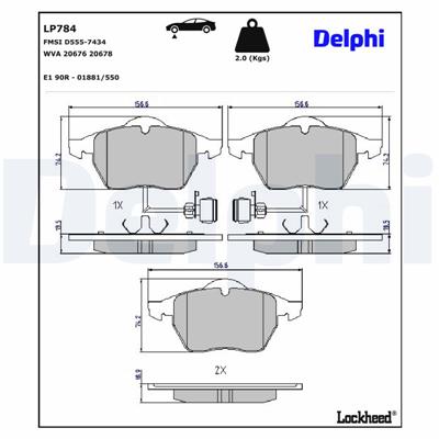 DELPHI LP784 EAN: 5012759306024.