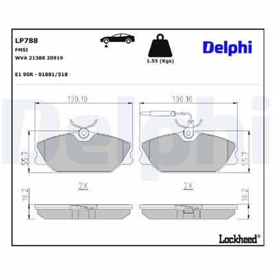 DELPHI LP788 EAN: 5012759306062.