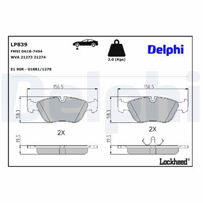 DELPHI LP839 EAN: 5012759306338.