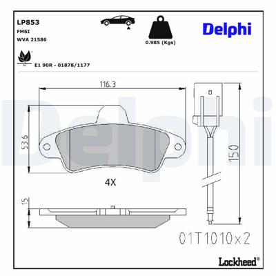 DELPHI LP853 EAN: 5012759907795.