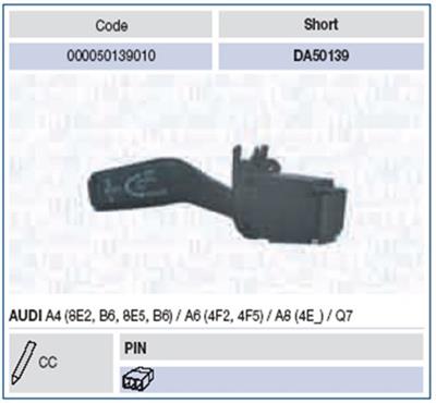 MAGNETI MARELLI 000050139010 Číslo výrobce: DA50139. EAN: 8001063391083.