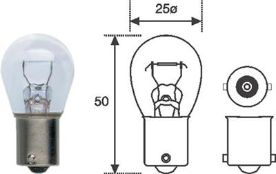 MAGNETI MARELLI 008506100000 Číslo výrobce: P21W 12V. EAN: 8001063279374.