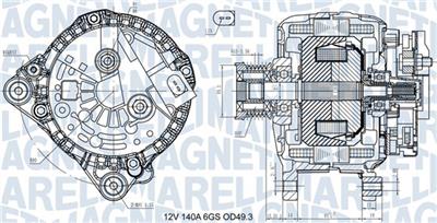 MAGNETI MARELLI 063731576710 Číslo výrobce: MQA15767.
