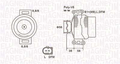 MAGNETI MARELLI 063731811010 Číslo výrobce: MQA1811. EAN: 8001063933429.