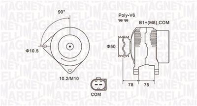 MAGNETI MARELLI 063731825010 Číslo výrobce: MQA1825. EAN: 8001063860558.