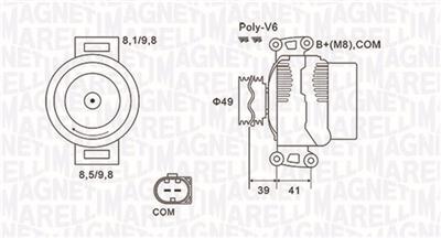 MAGNETI MARELLI 063731953010 Číslo výrobce: MQA1953. EAN: 8001063828183.