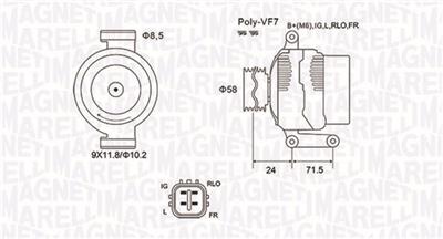 MAGNETI MARELLI 063731965010 Číslo výrobce: MQA1965. EAN: 8001063883625.