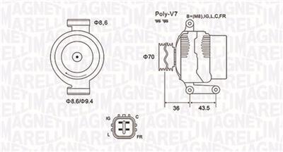 MAGNETI MARELLI 063731980010 Číslo výrobce: MQA1980. EAN: 8001063985985.