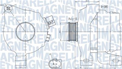 MAGNETI MARELLI 063732001010 Číslo výrobce: MQA2001. EAN: 8050947055368.