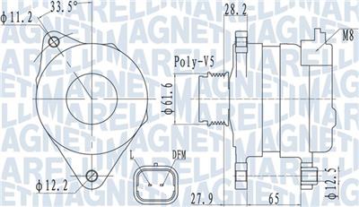 MAGNETI MARELLI 063732016010 Číslo výrobce: MQA2016. EAN: 8050947115819.