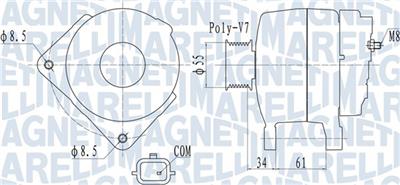 MAGNETI MARELLI 063732054010 Číslo výrobce: MQA2054. EAN: 8050947055092.