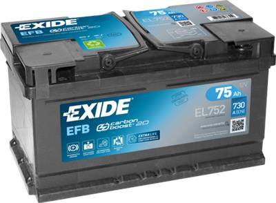 EXIDE EL752 Číslo výrobce: 575 500 073. EAN: 3661024036559.