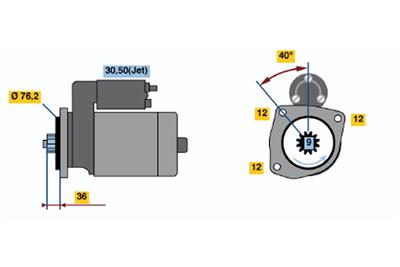 BOSCH 0 001 125 035 Číslo výrobce: DB (L) 12V 2,0 KW. EAN: 3165143280348.
