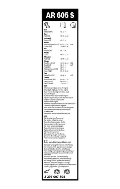 BOSCH 3 397 007 504 Číslo výrobce: AR 605 S. EAN: 4047024438866.