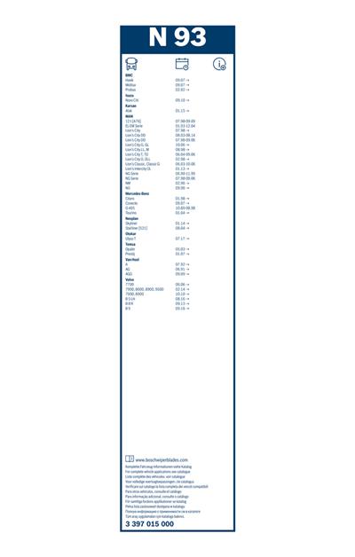 BOSCH 3 397 015 000 Číslo výrobce: N 93. EAN: 4047023067562.
