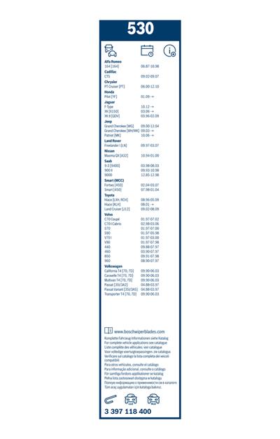 BOSCH 3 397 118 400 Číslo výrobce: 530. EAN: 3165141087673.