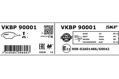 SKF VKBP 90001 Číslo výrobce: 20960. EAN: 7316581296057.