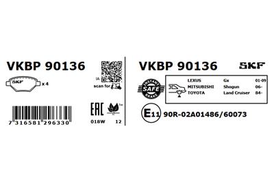 SKF VKBP 90136 Číslo výrobce: 21947. EAN: 7316581296330.