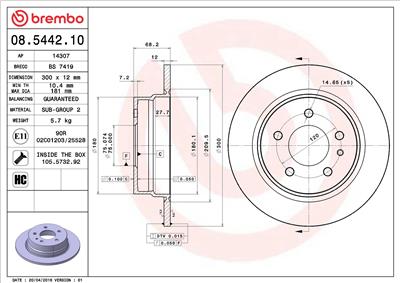 BREMBO 08.5442.10 EAN: 8020584544211.
