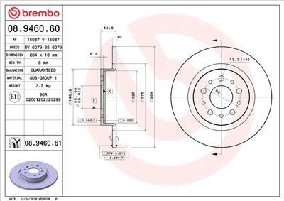 BREMBO 08.9460.61 EAN: 8020584220092.