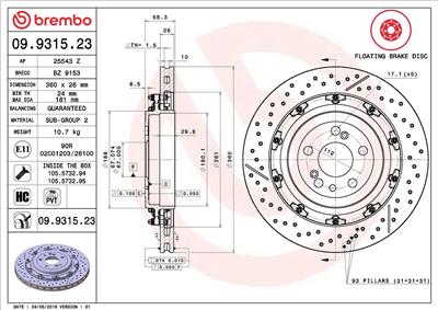 BREMBO 09.9315.23 EAN: 8020584931523.