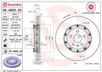 BREMBO 09.A665.23 EAN: 8020584039182.