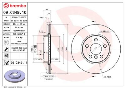 BREMBO 09.C349.11 EAN: 8020584225325.