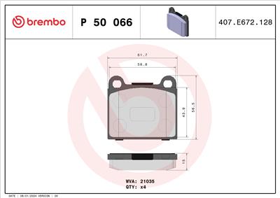 BREMBO P 50 066 Číslo výrobce: 21035. EAN: 8020584061053.