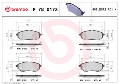 BREMBO P 78 017X Číslo výrobce: D1078 7983. EAN: 8020584069226.