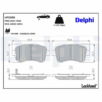 DELPHI LP2205 EAN: 5012759451557.