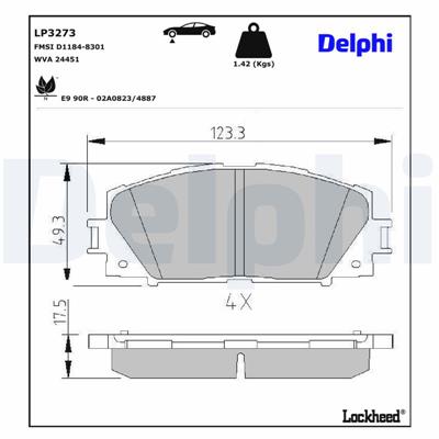 DELPHI LP3273 EAN: 5012759983133.