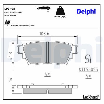 DELPHI LP3408 EAN: 5012759998243.