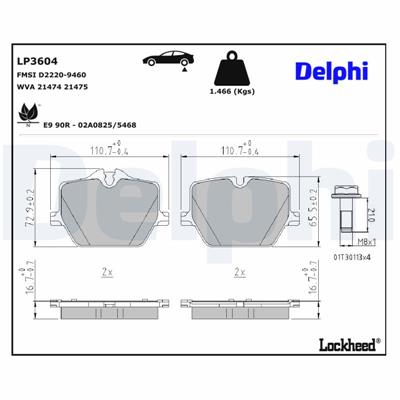 DELPHI LP3604 EAN: 5012759552544.